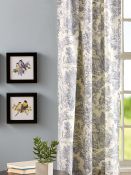 Cursive Print Rod Pocket Window Curtain Panel