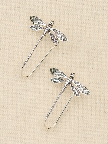 Sterling Silver Dragonfly Drop Earrings