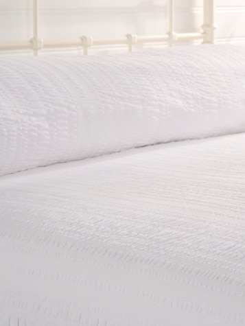 Solid Seersucker Bedspread or Pillow Sham