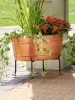 Oval Copper Tub With Folding Stand