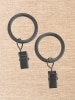 Ribbed Clip Curtain Rings, Set of 7