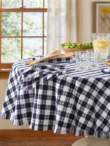 Farmhouse Mountain Weave Cotton Tablecloth