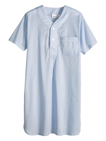 Cotton Batiste Nightshirt for Men in Blue 