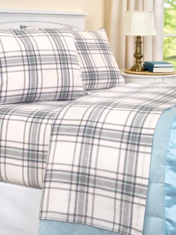 Linen and Cotton Yarn-Dyed Plaid Sheet Set