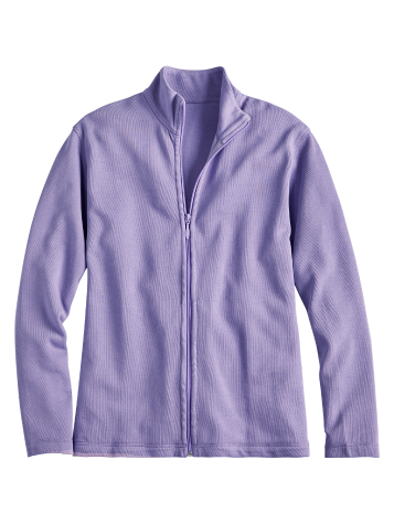 Women's Mini-Rib-Knit Lounge Jacket in Lavender 