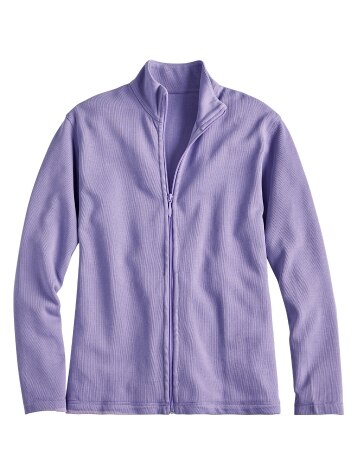 Women's Mini-Rib-Knit Lounge Jacket in Lavender 