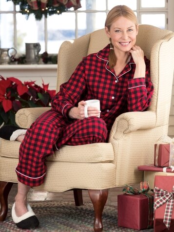 Lanz Classic Buffalo Check Flannel Pajamas