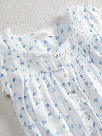Eileen West Cotton Modal Pointelle Waltz-Length Nightgown