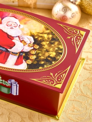 Santa's on His Way Christmas Tin With Cherry Brandy Cordials