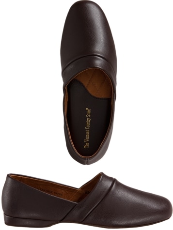 Classic Leather Slippers for Men in Black 