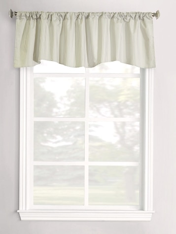Insulated Ticking Stripe Lined Rod Pocket Scalloped Valance