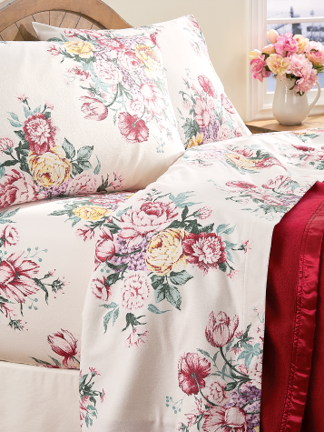 Petals of Paradise Portuguese Cotton Flannel Sheet Set