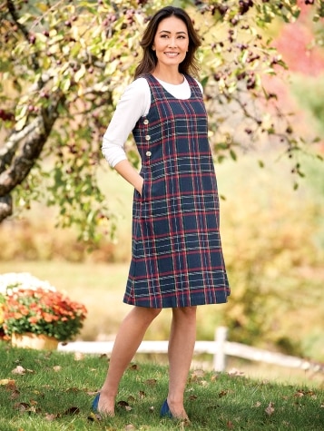 Jumper dress top with buttons