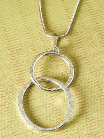 Danforth Pewter Double Circle Necklace for Women 