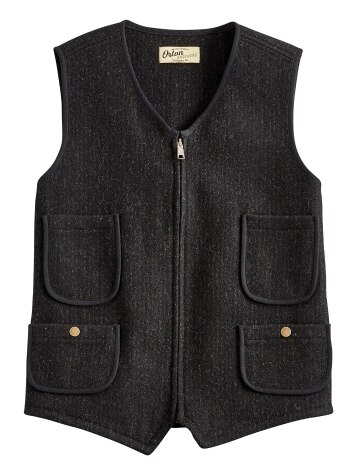 Mens Full-Zip Insulating Wool Utility Vest