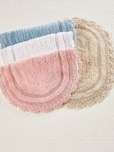 Comfort-Step Bath Rug With Crocheted Border