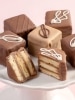 Petit Four Cakes Filled with Chocolate Cream