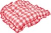 Gingham Blossom Ruffled Red Chair Pad