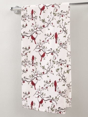 Cardinal And Chickadee Portuguese Cotton Bath Towel Collection