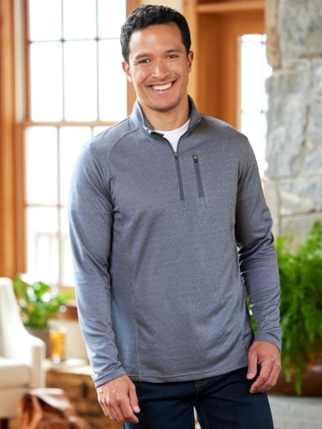 Orton Brothers Double-Knit Quarter-Zip Pullover