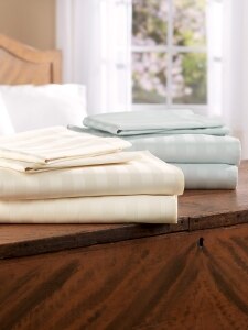 Damask Stripe Portuguese Cotton Sateen Sheet Set