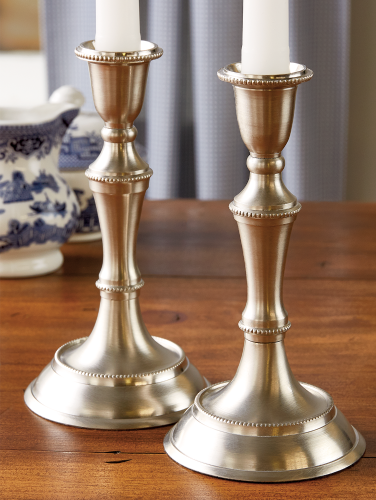 6 1 2in Pewter Candlesticks For Taper Candles Set Of 2