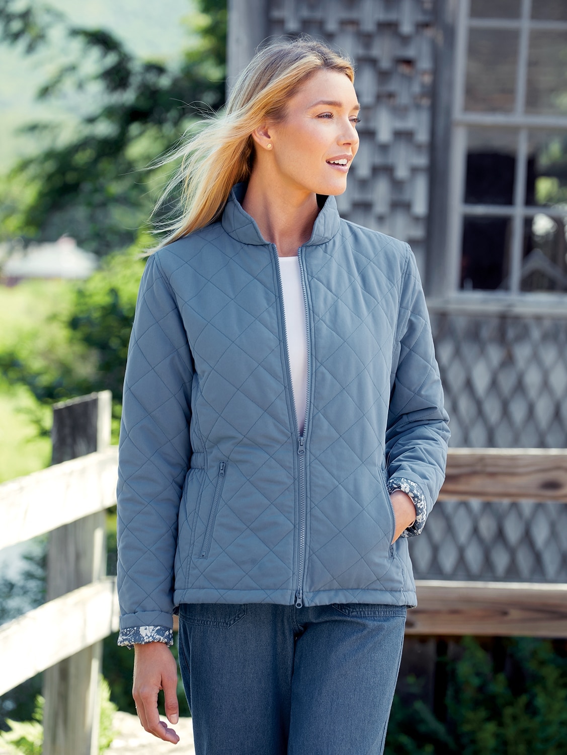 New Ladies Diamond Quilted Jacket Country Estate Grassmere 2 Lower Pockets 10-18 