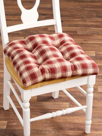 Sutton Check Chair Cushion, In 2 Sizes