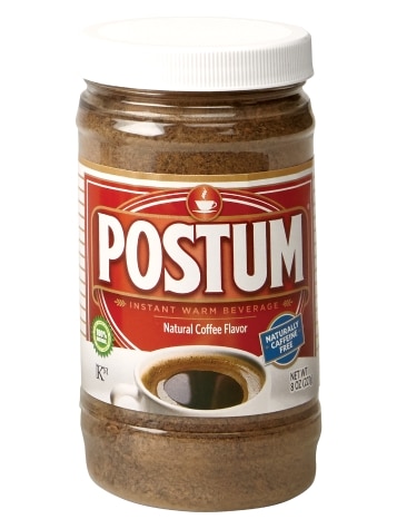 Coffee Flavored Postum on Table with Cup 