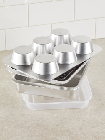 Compact Bakeware and Grill Pan Set, 5-Piece Set