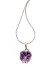 Purple Pansy Pewter Pendant 18 Inch Necklace