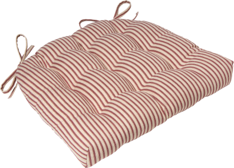 Never-Flatten Chair Pad in Red Stripe, 2 Sizes