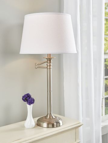 Fairfield Swing-Arm Brushed Steel Table Lamp