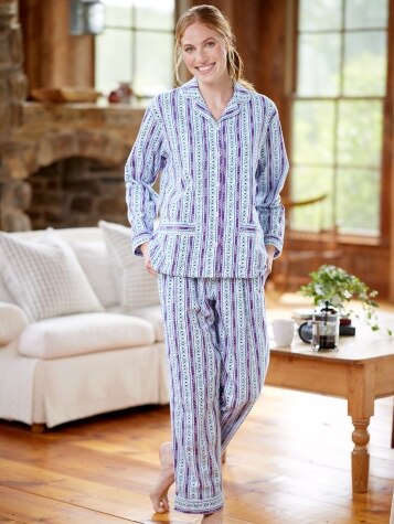 Lanz Classic Flannel Tyrolean Pajamas for Women