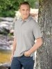 Orton Brothers Pique-Knit Short-Sleeve Polo Shirt in Heather Gray