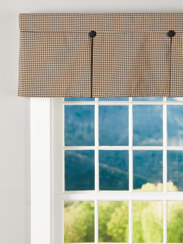 Colebrook Check Lined Pleated Button Valance