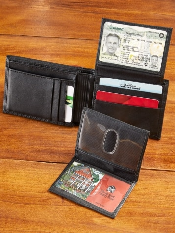 RFID-Blocking Leather Double ID Wallet All Pieces