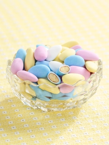Pastel Candy Coated Jordan Almonds in Dish