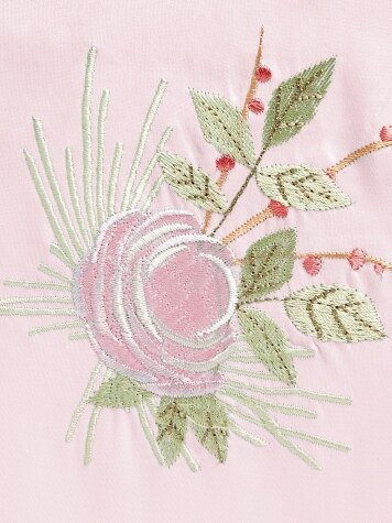 Women's Brushed-Back-Satin Embroidered Pajamas