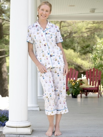 Classic Peanuts Cotton Capri Pajamas for Women 