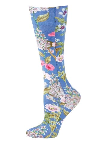 Women's Floral Mild-Compression Dress Socks, 2 Pairs