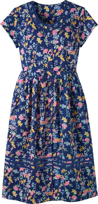 Womens Lanz Blooming Floral Cotton Chambray Dress