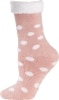 Fleece Cabin Slipper Socks for Women in Pink 
