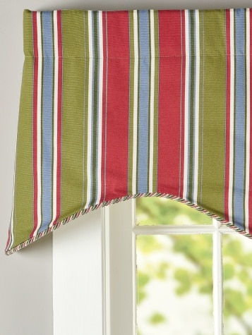Hearthwood Stripe Scalloped Valance With Corded Trim