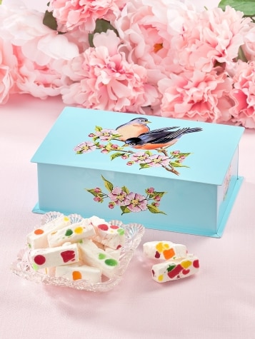 Blue Robin Tin With Fluffy Divinity Candies