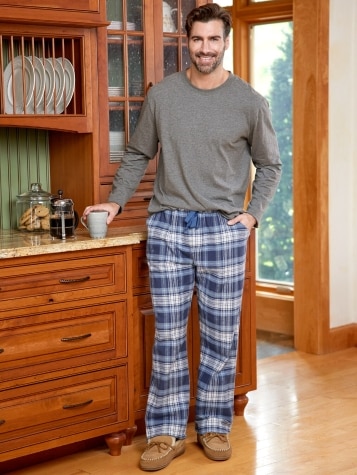 Men's Comfort Knit Long-Sleeve Sleep T-Shirt