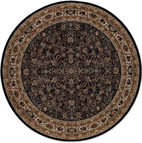 Black Waterford Six Foot Round Area Rug