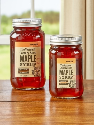 Two Sizes of Vermont Maple Syrup Mason Jars
