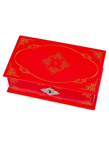Embossed Red Filigree Tin With Luxury Malted Milk Balls