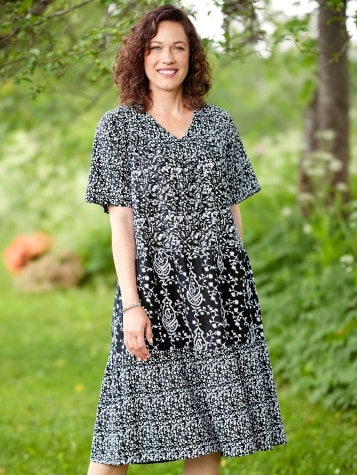 Tiered Muumuu with Flutter Sleeves for Women 